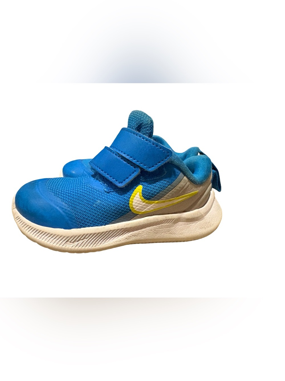 Nike Star Runner 3 Blue and Yellow Velcro Trainer - size 4.5